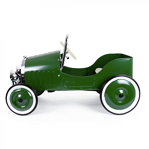Детская педальная ретро машинка Baghera, зеленая